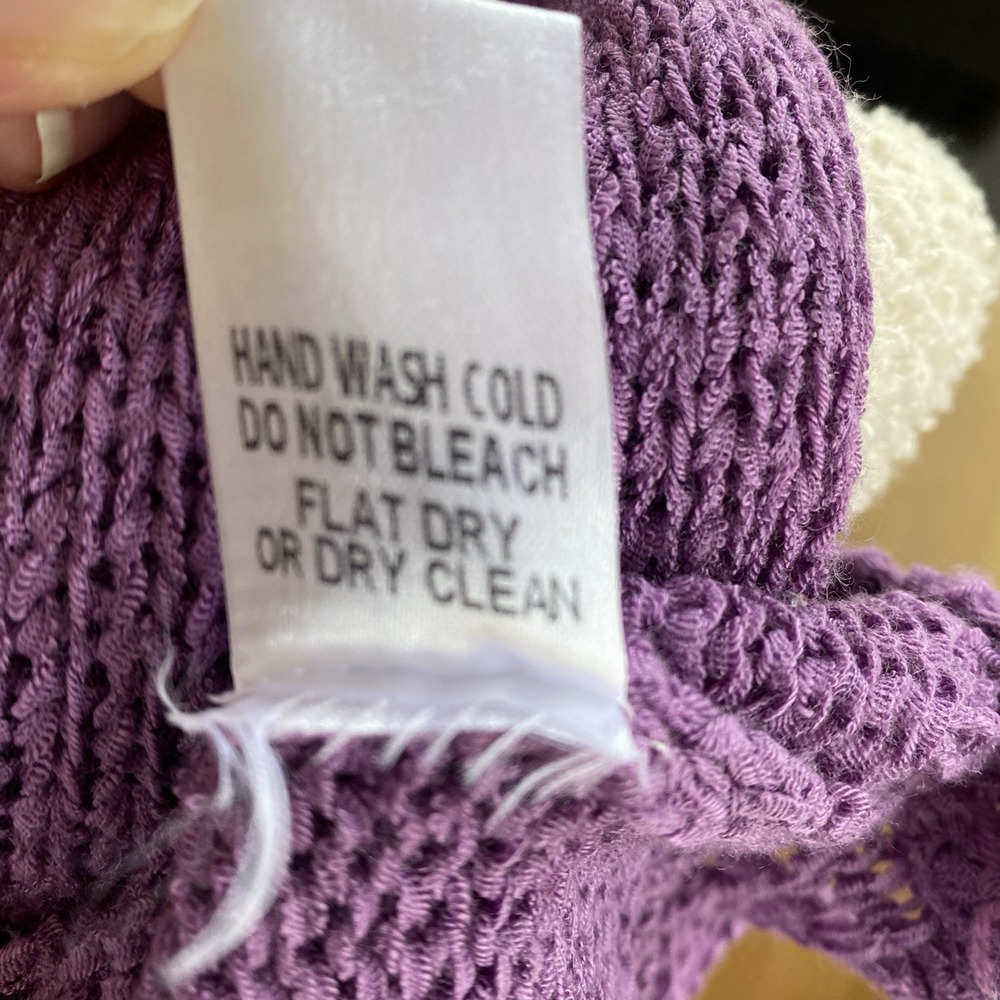 ODDI Purple Short Sleeve Knit Sweater Crew Neck Boxy Fit IT15379P Womens 2XL/3XL - Picture 9 of 9